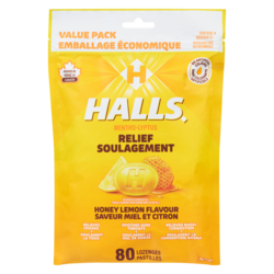 Halls Lozenges Mentho-Lyptus Honey Lemon Flavour Economy Pack 80 ea, $0.19/1ea