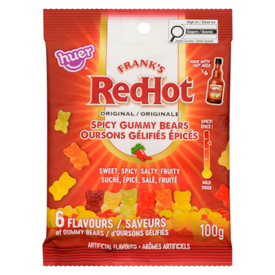 Frank’s RedHot Oursons gélifiés épicés originale 100 g, 3,00 $/100g