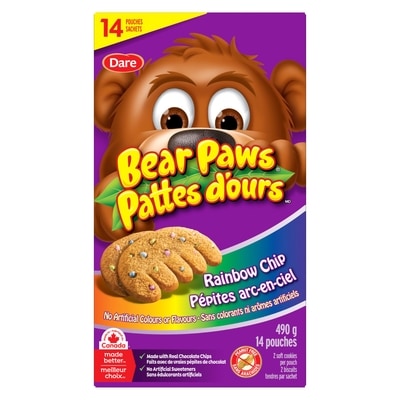Bear Paws Rainbow Chip Cookies