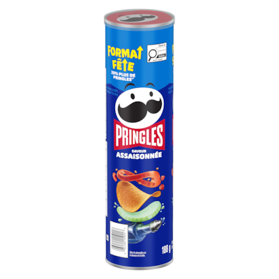 Pringles Croustilles format fête saveur assaisonnée 188 g, 4,14 $/100g