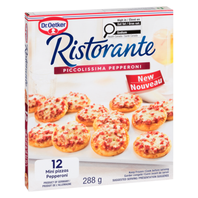 Dr Oetker Piccolissima Pepperoni Mini Pizzas, 12 Count 288 g, $3.12/100g