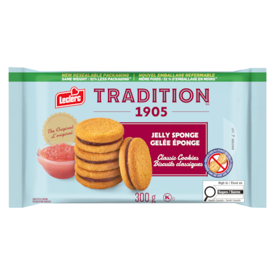Leclerc Classic Cookies Jelly Sponge 300 g, $1.17/100g