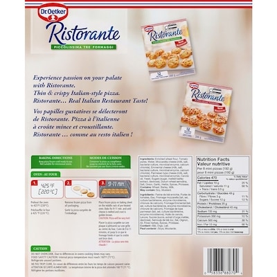 Ristorante Mini Pizzas, Three Cheese 12-Count