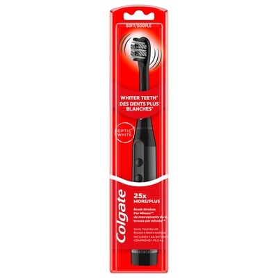 Colgate Brosse à dents sonique à piles Optic White pour adulte, poils souples 1 ea, 12,99 $/1ch
