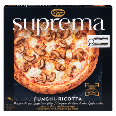 Dr. Oetker Suprema Pizza Funghi Ricotta 525 g, 2,47 $/100g