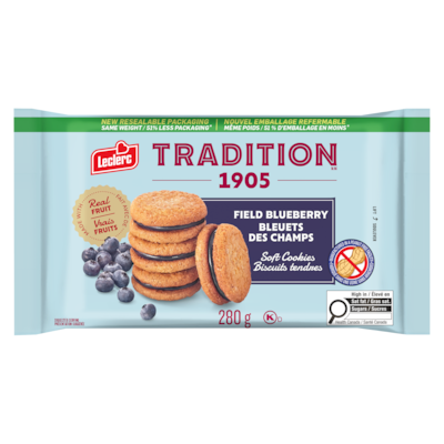 Leclerc Soft Cookies Field Blueberry 280 g, $1.25/100g