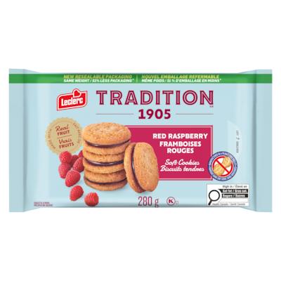 Leclerc Soft Cookies Red Raspberry 280 g, $1.25/100g