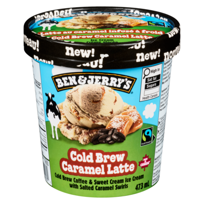 Ben & Jerry's Cold Brew Coffee & Sweet Cream Ice Cream With Salted Caramel Swirls Cold Brew Caramel Latte 473 ml, $1.96/100ml