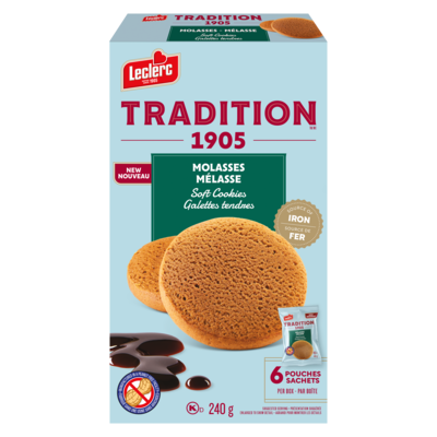 Leclerc Galettes tendres mélasse 240 g, 1,46 $/100g