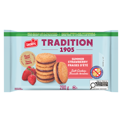 Leclerc Soft Cookies Summer Strawberry 280 g, $1.00/100g