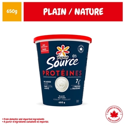Yoplait Source Proteine Nature 0% 650 g, 0,69 $/100g