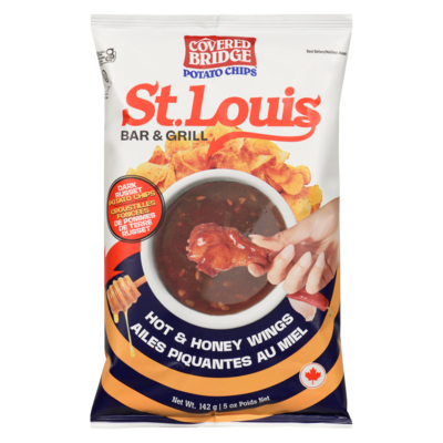 Covered Bridge Potato Chips Hot & Honey Wings 142 g, $4.15/100g