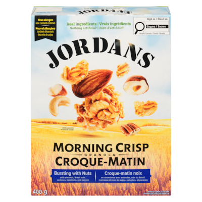 Jordan’s Grappes de céréales granola croque-matin noix 400 g, 2,00 $/100g