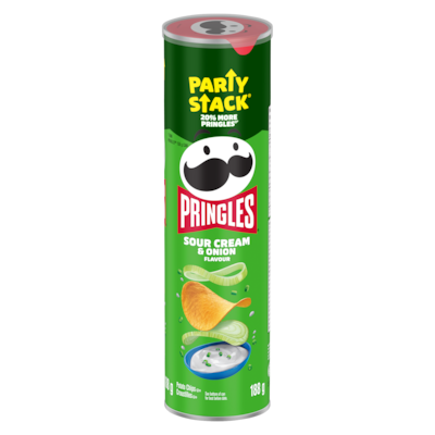 Pringles Potato Chips Party Stack Sour Cream & Onion Flavour 188 g, $1.86/100g