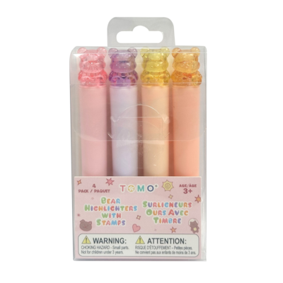 Tomo Bear Highlighters with Stamps, 4ct 4 ea, 0,63 $/1ch