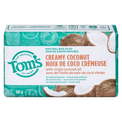 Tom’s of Maine Pain de savon naturel noix de coco crémeuse 141 g, 8,86 $/100g