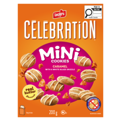 Leclerc Mini Cookies Caramel With A White Glaze Drizzle 200 g, $2.90/100g