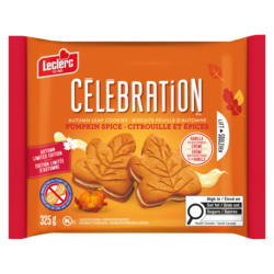 Leclerc Autumn Leaf Cookies Pumpkin Spice Autumn Limited Edition 325 g, $1.63/100g