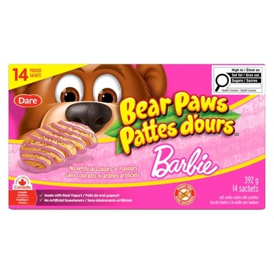 Dare Bear Paws Cookies, Barbie, 14 Pack 392 g, $2.04/100g