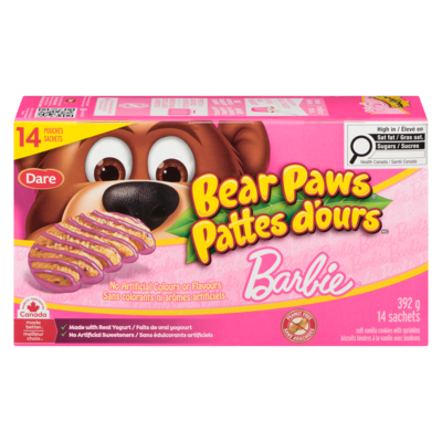 Dare Bear Paws Cookies, Barbie, 14 Pack 392 g, $1.40/100g