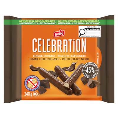 Leclerc Finger Cookies Dark Chocolate 45% Cocoa 240 g, $2.41/100g