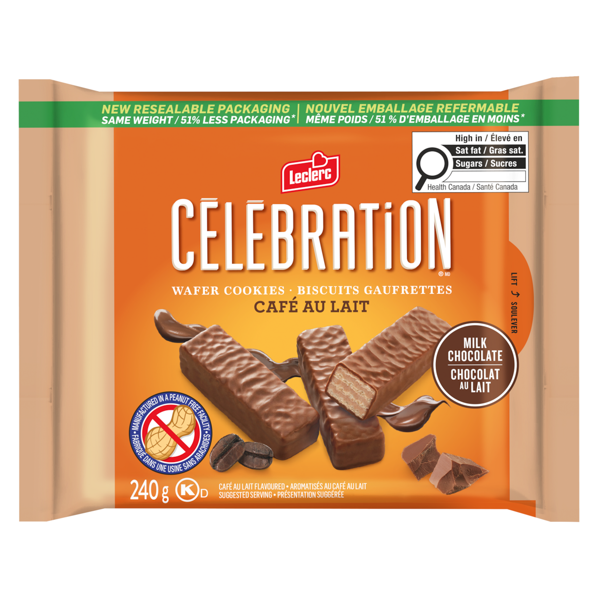Leclerc Celebration Cookies Caf au Lait Flavoured Wafer
