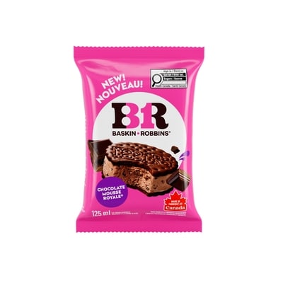 Baskin Robbins Chocolate Mousse Royale Ice Cream Sandwiches 125 ml, $2.40/100ml