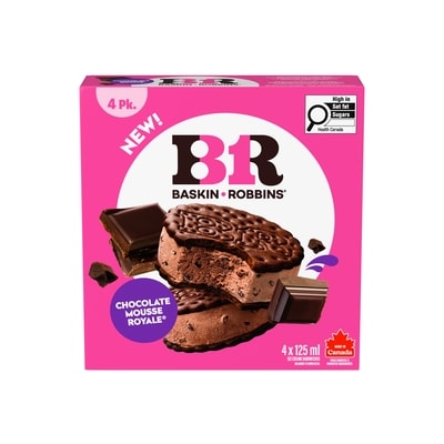 Baskin Robbins Chocolate Mousse Royale Ice Cream Sandwiches 125 ml, $8.79/100ml