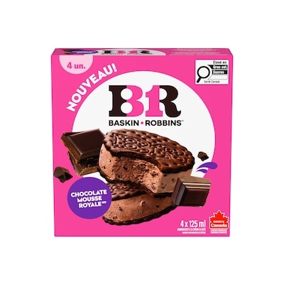 Baskin Robbins Sandwichs, crème glacée, Chocolate Mousse Royale 125 ml, 8,79 $/100ml