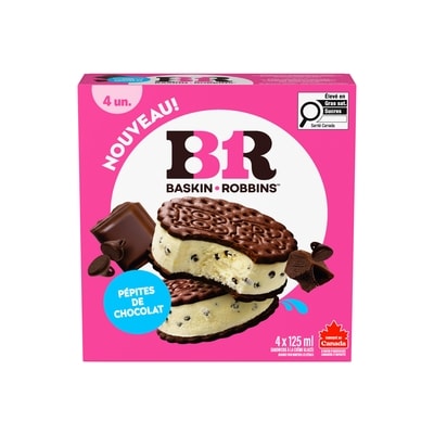 Baskin Robbins Sandwichs à la crème glacée Pépites de chocolat 4x125.0 ml, 2,00 $/100ml