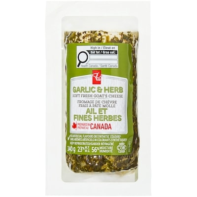 le Choix du Président Fromage de chèvre frais à pâte molle à l’ail et aux fines herbes 140 g, 5,56 $/100g