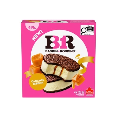 Baskin Robbins Caramel Ribbon Ice Cream Sandwiches 4x125.0 ml, $2.20/100ml