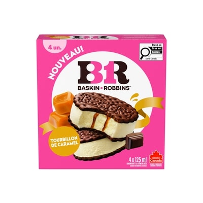 Baskin Robbins Sandwichs à la crème glacée Tourbillon de caramel 4x125.0 ml, 2,20 $/100ml