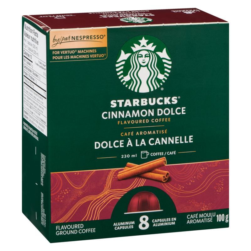 Flavoured Coffee Capsules Cinnamon Dolce, 8 Count