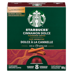 Starbucks Capsules de café aromatisé dolce à la cannelle, paquet de 8 100 g, 12,99 $/100g