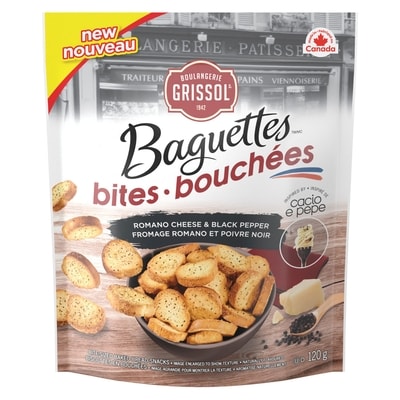 Grissol Baguette Bites, Romano Cheese & Black Pepper 120 g, $3.74/100g