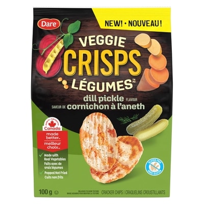 Dare Veggie Crisps, Dill Pickle 100 g, $4.49/100g