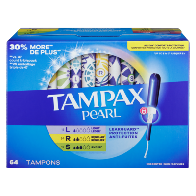 Tampax Tampons Variety Pack - Light Regular Super, 64 Count 64 ea, $0.42/1ea