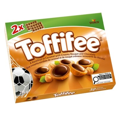 Toffifee® Une noisette enrobée de caramel et de nougat crémeux recouverte de chocolat 246 g, 2,44 $/100g