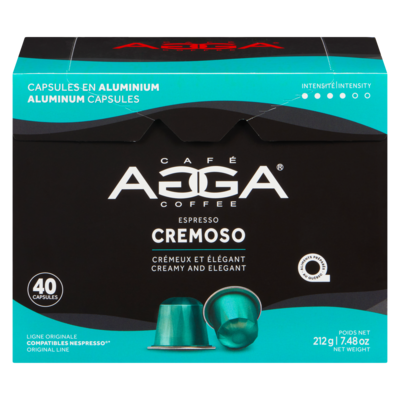 Agga Aluminum Capsules Espresso Cremoso Medium 40 ea, $0.67/1ea