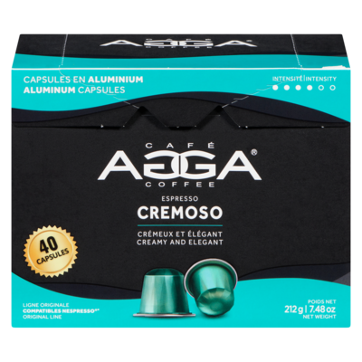 Agga Capsules en aluminium espresso cremoso moyen 40 ea, 0,65 $/1ch