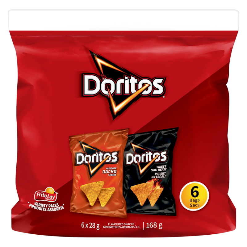 Snack Chips Variety Pack, Nacho Cheese and Sweet Chili Heat, 6 Count