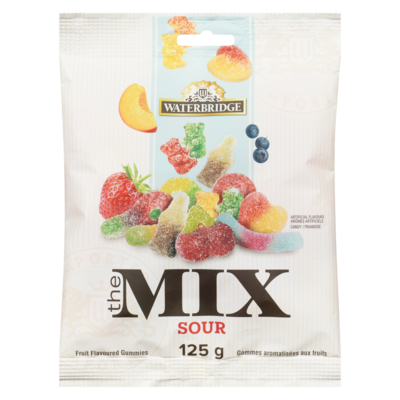 Waterbridge Gummy Candy, Sour Mix 125 g, $1.60/100g