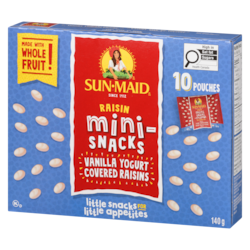 Sunmaid Raisin Mini-Snacks Vanilla Yogurt Covered Raisins - 140 g