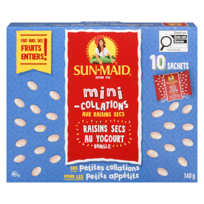 Sun-maid Mini-collations aux raisins secs raisins secs au yogourt vanille 140 g, 5,21 $/100g