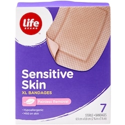 Life Brand Extra Large Sensitive Skin Bandages 7 ea, $0.61/1ea