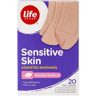 Life Brand Sensitive Skin Assorted Bandages 20 ea, $0.19/1ea