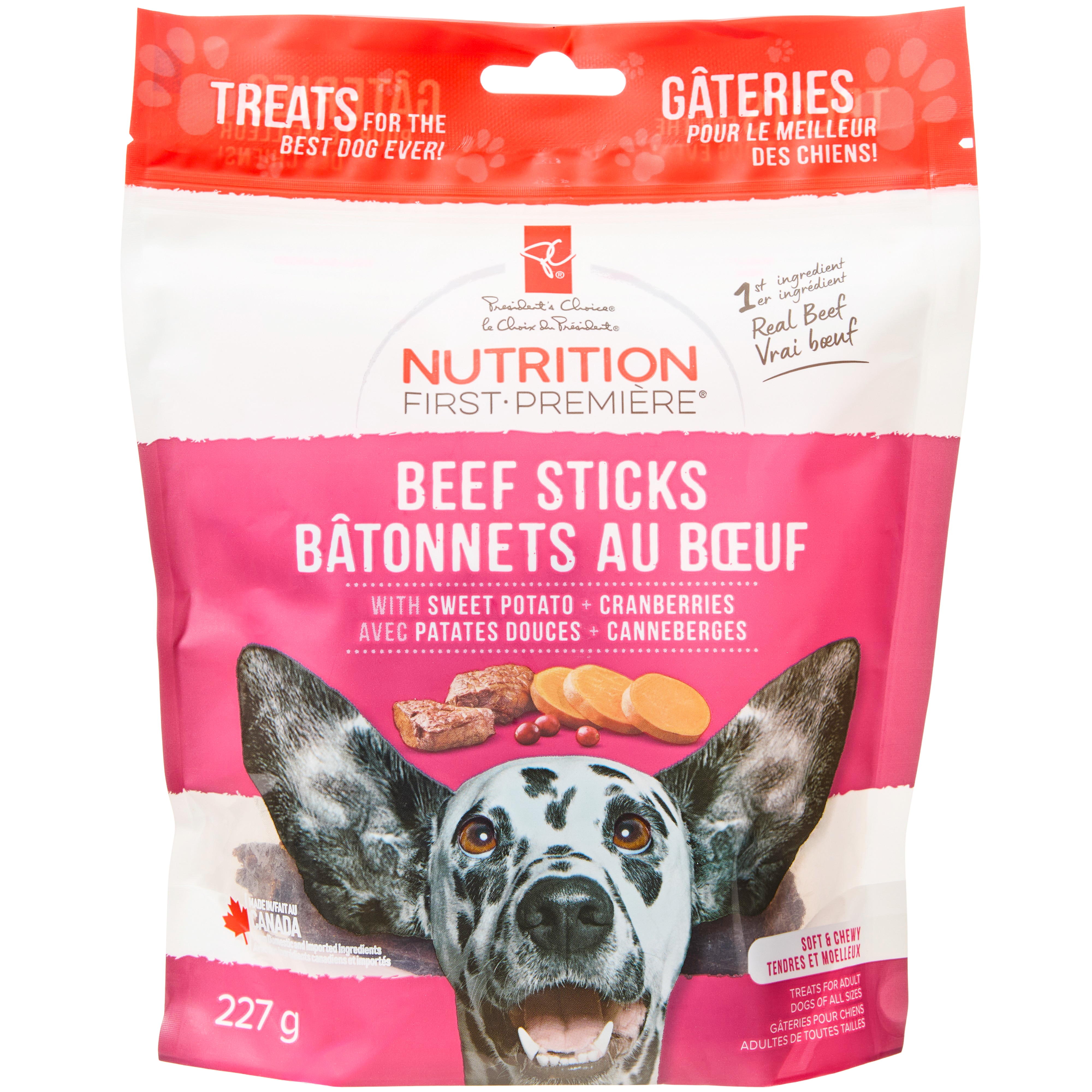 President's Choice Nutrition First Beef Sticks for Adult Dogs of All Sizes 227 g, $3.96/100g