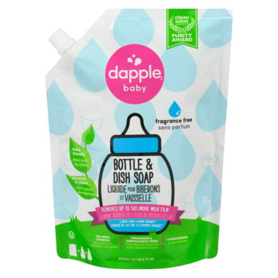 Dapple Liquide pour biberons et vaisselle sans parfum 1005.5 ml, 1,59 $/100ml