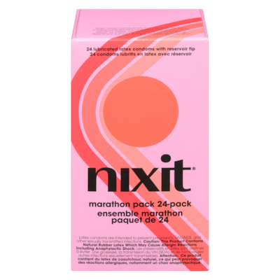 Nixit Condoms lubrifis en latex avec réservoir ensemble marathon paquet 24 ea, 1,08 $/1ch